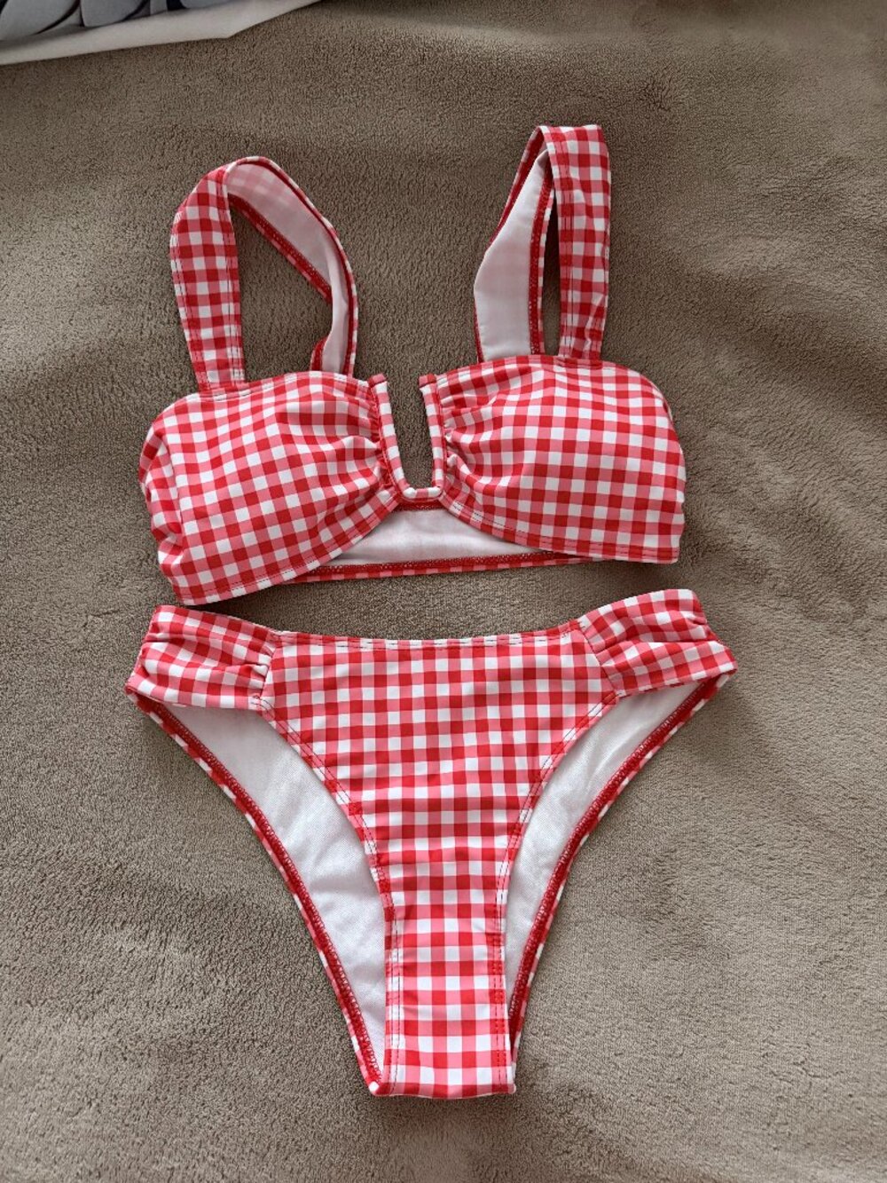 SexyRed/White padded Bikini Swimsuit Set, size M